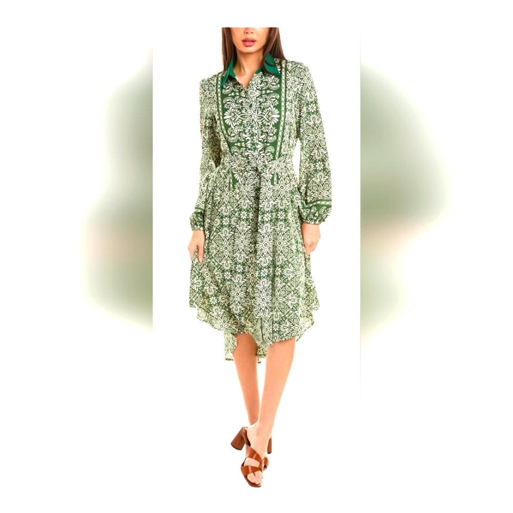 GRACIA - NWT - Green Midi Dress - Size Small